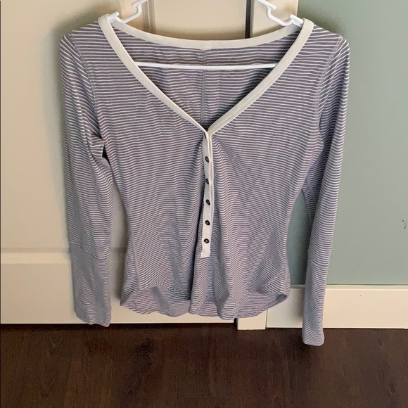 Lululemon Athletica Striped Henley Long-Sleeve - Picture 1 of 3